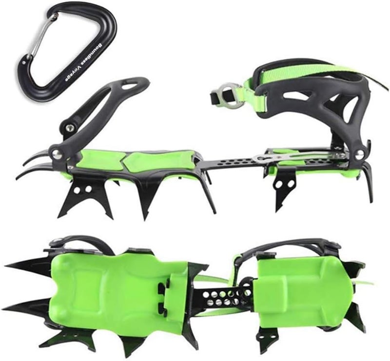 BRS S1B Teeth Ice Crampons Skid Spikes Winter Snow Boots Shoe Cover Clips with Carabiner for Outdoor Hiking and Climbing (2.5) - Image 2